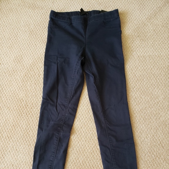 Navy cotton twill stretch leggings - Picture 1 of 2